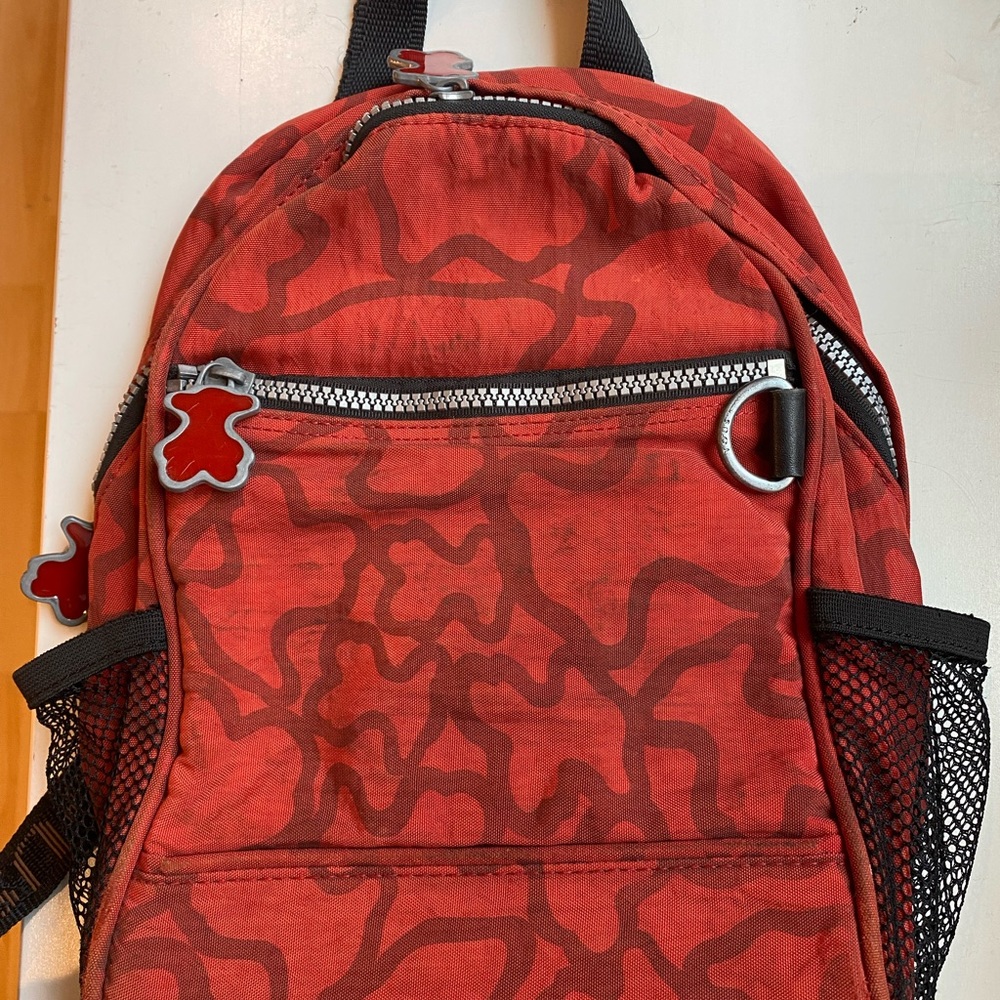 TOUS MINI RED NYLON BACKPACK Kaos